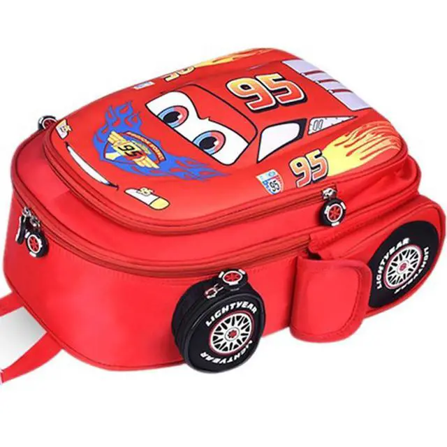 Alt view image 3 of 6 - Kid Toddler Boys Girls Backpack Waterproof Cartoon Truck Car Child Snack School Bag Kindergarten Backpack (Red)