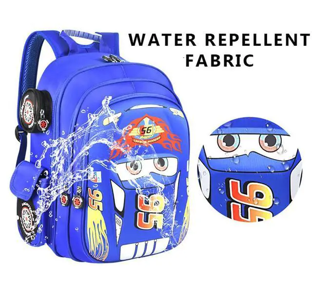 Alt view image 4 of 6 - Kid Toddler Boys Girls Backpack Waterproof Cartoon Truck Car Child Snack School Bag Kindergarten Backpack (Red)