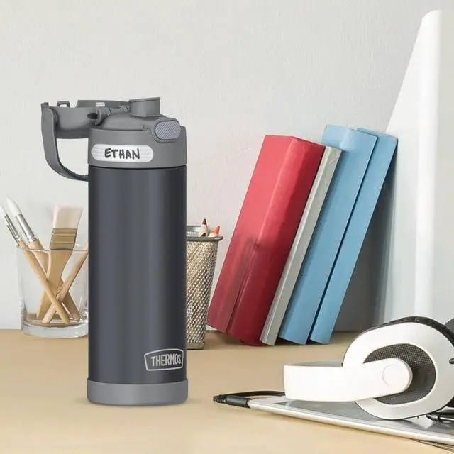 Alt view image 2 of 7 - FUNTAINER 16 Ounce Stainless Steel Vacuum Insulated Bottle with Wide Spout Lid, Matte Charcoal