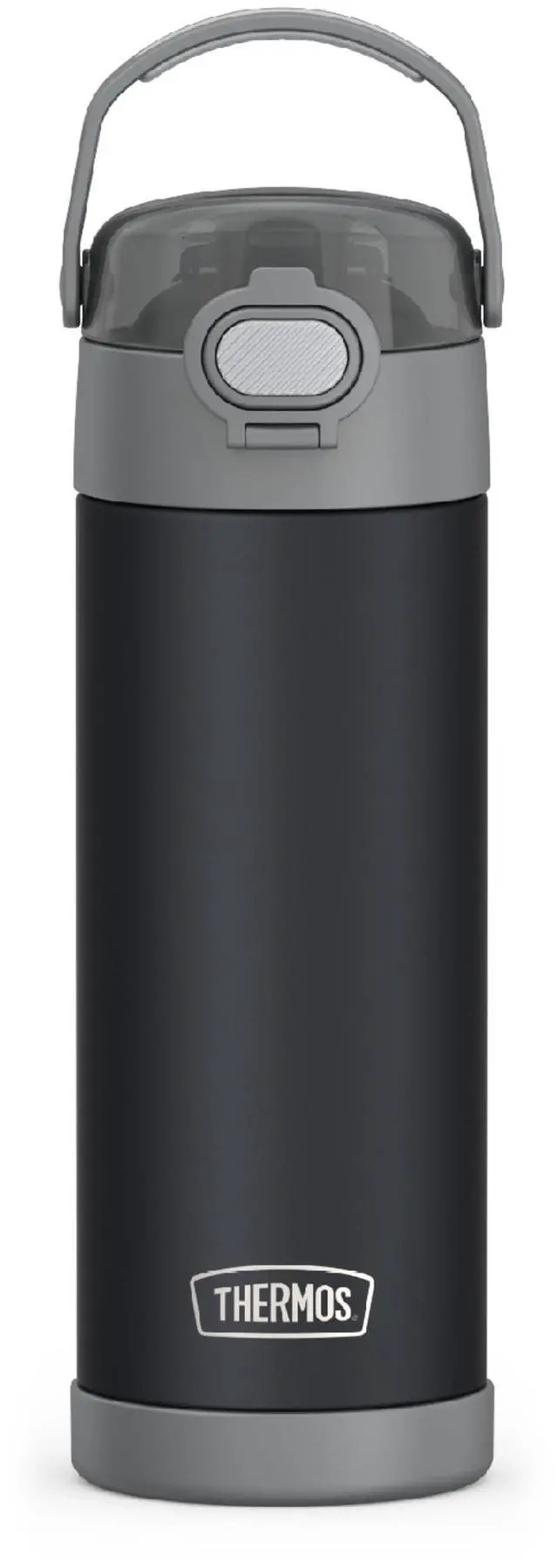 Main image of FUNTAINER 16 Ounce Stainless Steel Vacuum Insulated Bottle with Wide Spout Lid, Matte Charcoal
