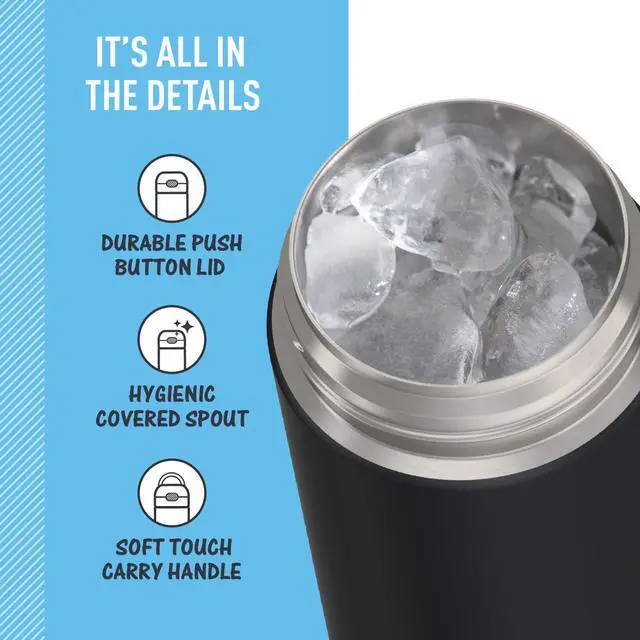 Alt view image 5 of 7 - FUNTAINER 16 Ounce Stainless Steel Vacuum Insulated Bottle with Wide Spout Lid, Matte Charcoal