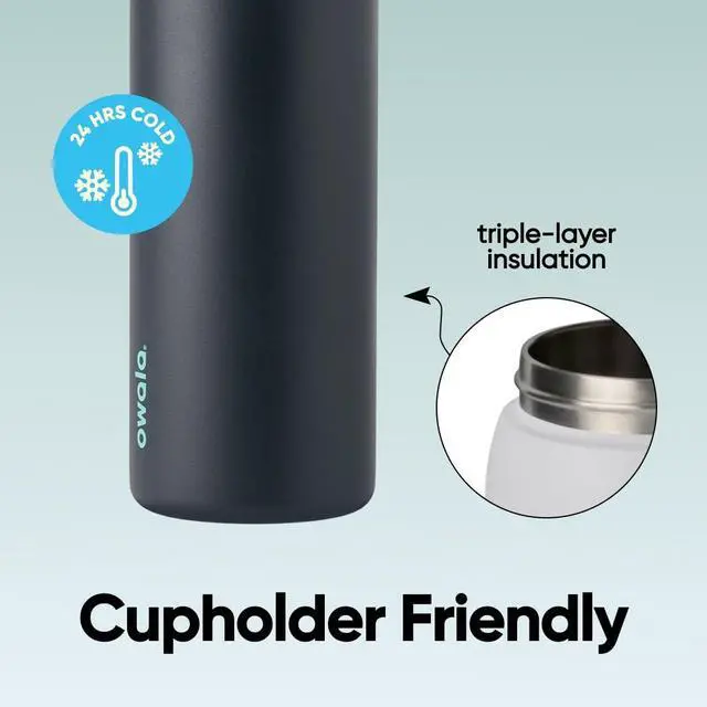 Alt view image 4 of 5 - FreeSip Insulated Stainless Steel Water Bottle with Straw for Sports and Travel, BPA-Free, 32oz, Foggy Tide
