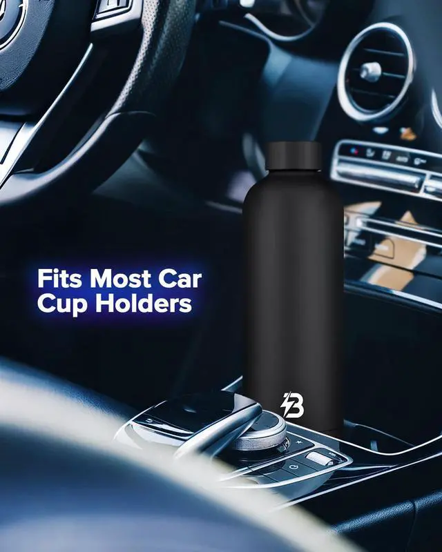 Alt view image 5 of 7 - Insulated Water Bottle with Lid, 25 oz Reusable Leak-Proof Metal Stainless Steel Water Bottles for Travel, Sports, Gym, Outdoor (Black)