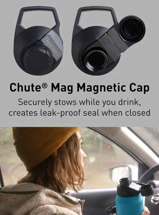 Alt view image 6 of 7 - Chute Mag Vacuum Insulated Stainless Steel Water Bottle, Magnetic Leak Resistant Cap for Everyday Hydration, 32oz, Black