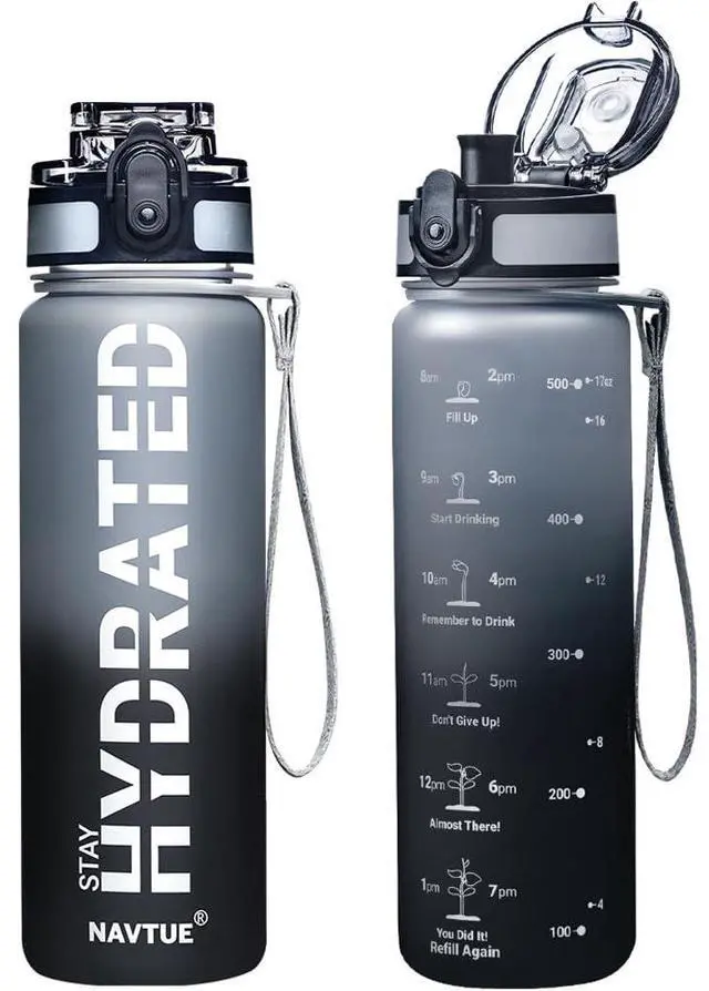 Main image of Water Bottle 16.9 oz Motivational Time Marker Tritan Bottle