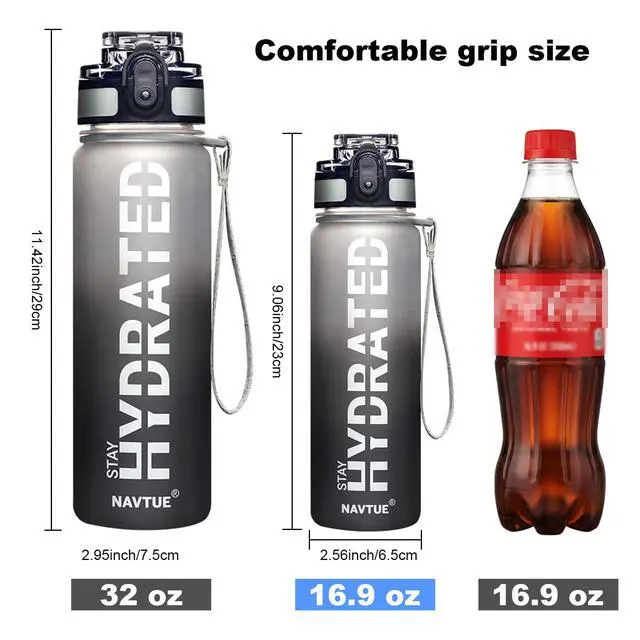 Alt view image 2 of 7 - Water Bottle 16.9 oz Motivational Time Marker Tritan Bottle