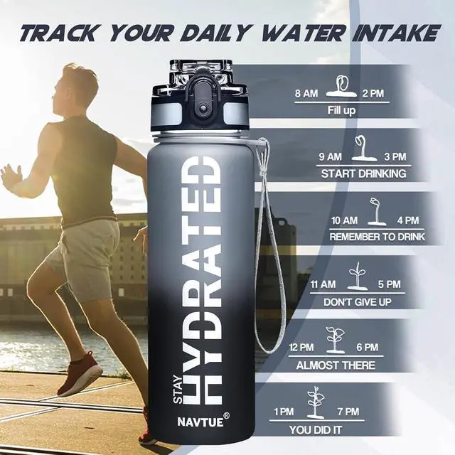Alt view image 4 of 7 - Water Bottle 16.9 oz Motivational Time Marker Tritan Bottle