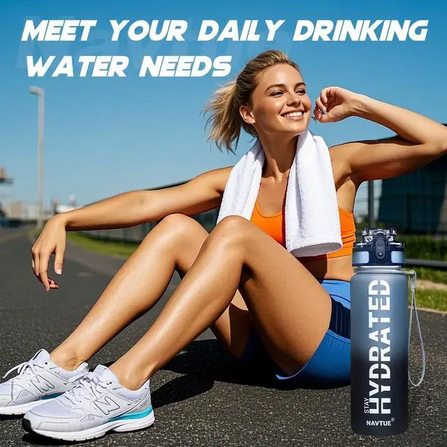 Alt view image 6 of 7 - Water Bottle 16.9 oz Motivational Time Marker Tritan Bottle