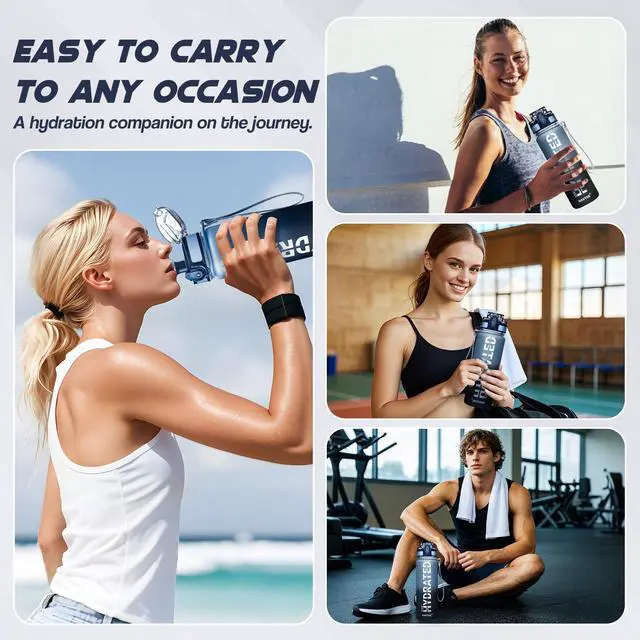 Alt view image 7 of 7 - Water Bottle 16.9 oz Motivational Time Marker Tritan Bottle