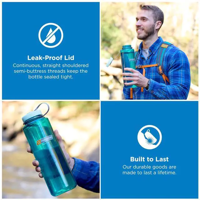 Alt view image 3 of 7 - 48 oz Wide Mouth Silo Water Bottle | BPA-Free, Durable & Leak Proof, Large & Lightweight for Hiking, Gym & Sports, Blue