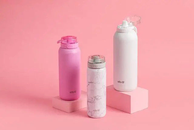 Alt view image 2 of 7 - Cooper 18oz Kids Stainless Steel Water Bottle with Straw and Carry Handle, Double Walled and Vacuum Insulated Metal, Leak Proof Locking Lid with Soft Silicone Spout, Reusable, BPA Free, White