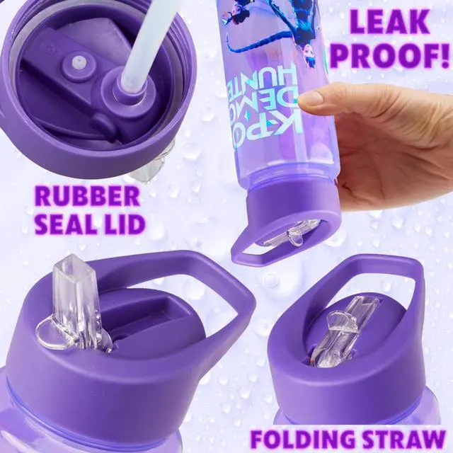 Alt view image 4 of 6 - Officially Licensed Huntrix Water Bottle for Girls, 25oz Leak Proof with Straw Lid, Gifts for Girls