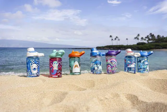 Alt view image 7 of 7 - Kids Water Bottle with Bite Valve Straw, LeakResistant EasySip Design for Everyday Hydration, 14oz, Rainbow Floral
