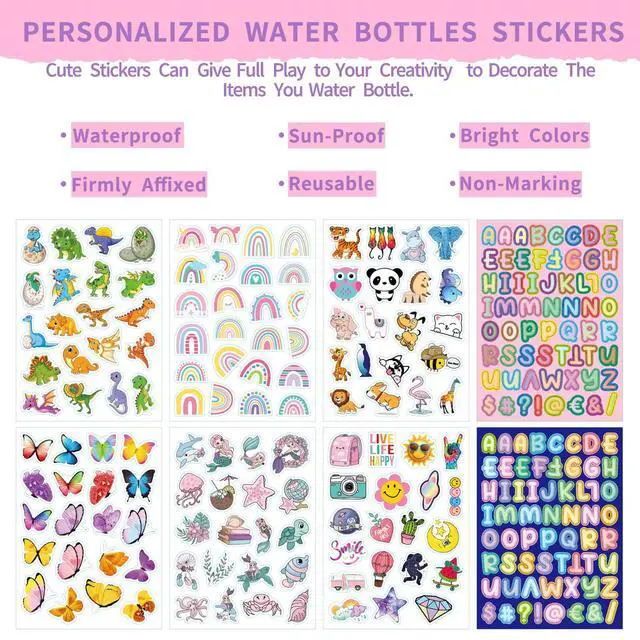 Alt view image 7 of 7 - Kids Water Bottle for School, 16oz Stainless Steel Insulated Water Bottle Kids with Straw Lid for Girls, Boys (Purple/Pink)