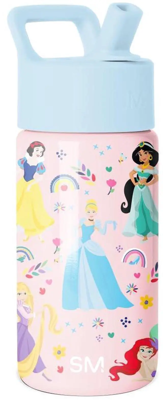 Main image of Kids Water Bottle with Straw Lid | 14oz Insulated Stainless Steel Kids Tumbler & Spill Proof Toddler Cup for School, Girls, Boys | Summit | Princess Rainbows