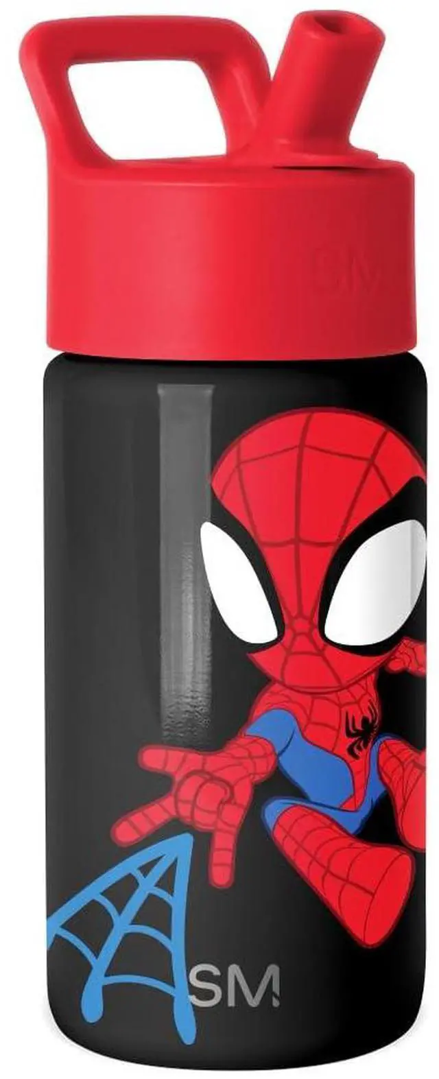 Main image of Kids Water Bottle with Straw Lid | 14oz Insulated Stainless Steel Kids Tumbler & Spill Proof Toddler Cup for School, Girls, Boys | Summit | Spidey Kid