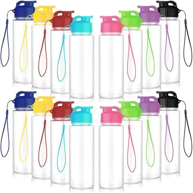 Main image of 16 Pack Bulk Water Bottles-17oz Plastic Sports Water Bottles for Kids and Adults Leak Proof, Reusable for Gym Travel School Office, Multicolor