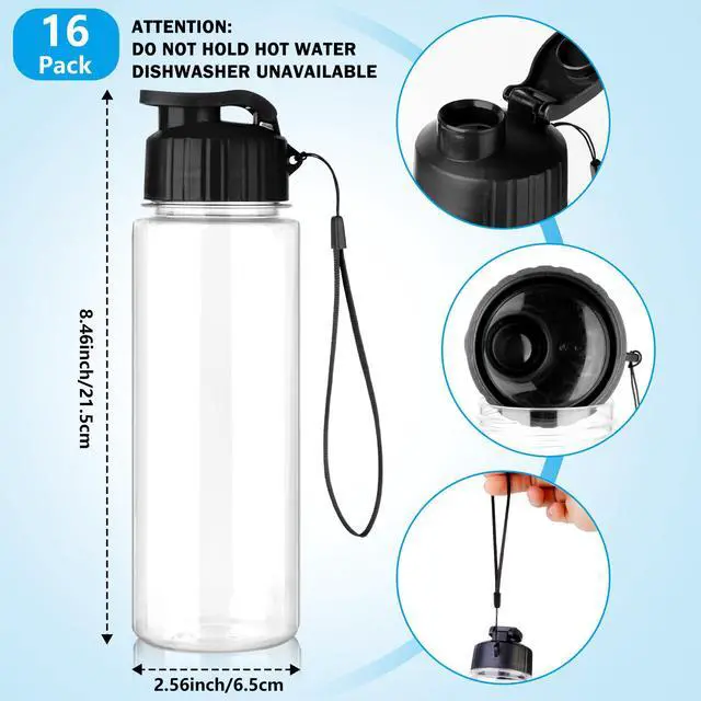 Alt view image 2 of 7 - 16 Pack Bulk Water Bottles-17oz Plastic Sports Water Bottles for Kids and Adults Leak Proof, Reusable for Gym Travel School Office, Multicolor