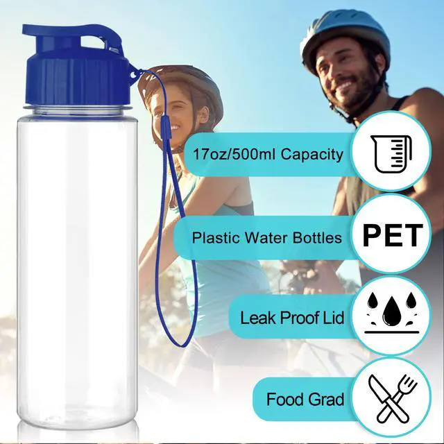 Alt view image 3 of 7 - 16 Pack Bulk Water Bottles-17oz Plastic Sports Water Bottles for Kids and Adults Leak Proof, Reusable for Gym Travel School Office, Multicolor
