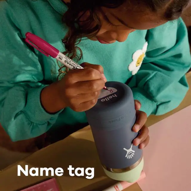 Alt view image 5 of 7 - Kids Water Bottle for School - Stainless Steel and Insulated with Straw Cap - 18 Oz in Seaspray Blue
