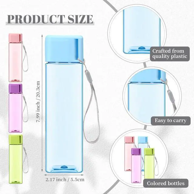 Alt view image 2 of 6 - 30 Pcs Water Bottle Bulk 17 oz Plastic Sports Water Bottles for Kids Adults Reusable Leak Proof Portable Drink Container Large for School Classroom Travel Camping Fitness Office(Multicolor)