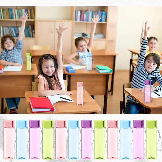 Alt view image 5 of 6 - 30 Pcs Water Bottle Bulk 17 oz Plastic Sports Water Bottles for Kids Adults Reusable Leak Proof Portable Drink Container Large for School Classroom Travel Camping Fitness Office(Multicolor)
