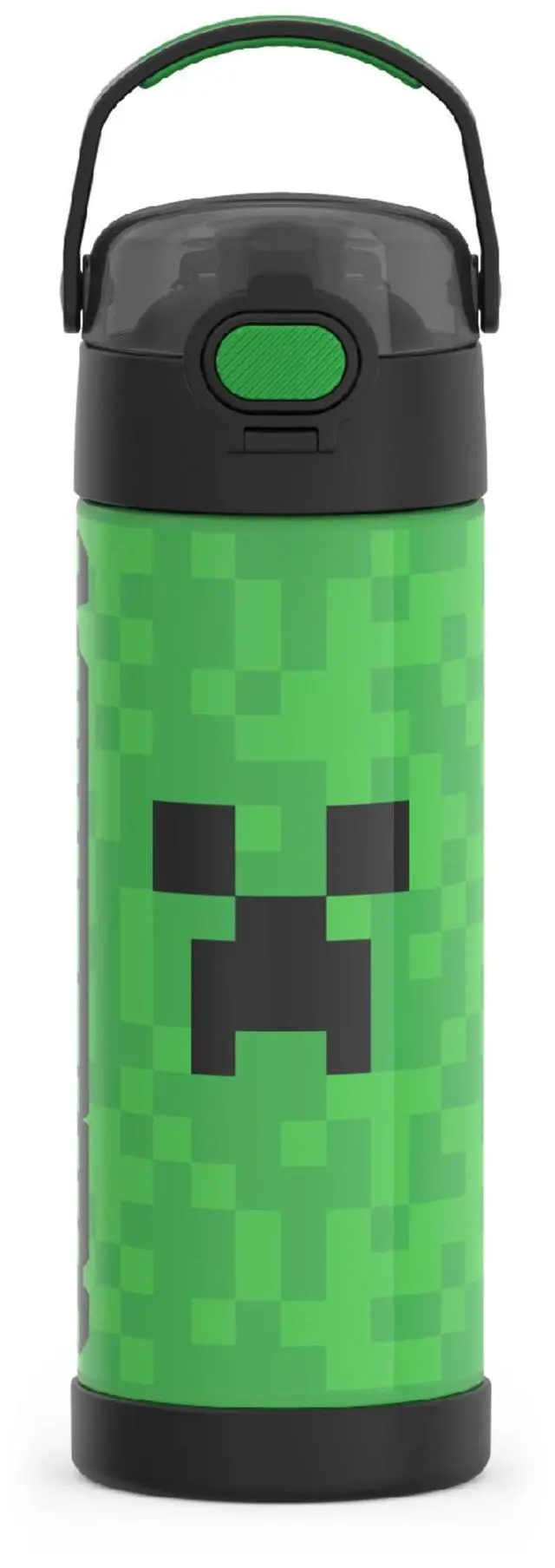 Main image of FUNTAINER 16 Ounce Stainless Steel Vacuum Insulated Bottle with Wide Spout Lid, MINECRAFT