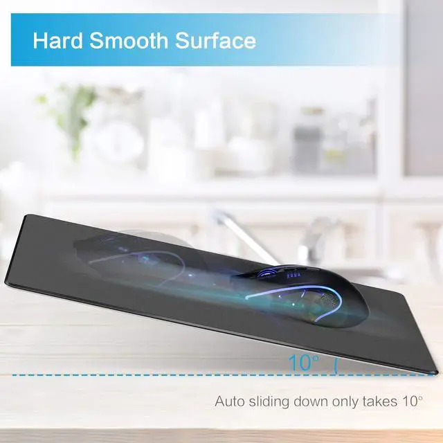 Alt view image 3 of 7 - Hard Mouse Pad,Unique 3 Layers Mouse Pad with Plastic Surface,Compatible with High DPI Mice Quick Gestures Enhance Precision for Gaming and Office-Large (11.6"x9.5") Black (Black - 1 pc)