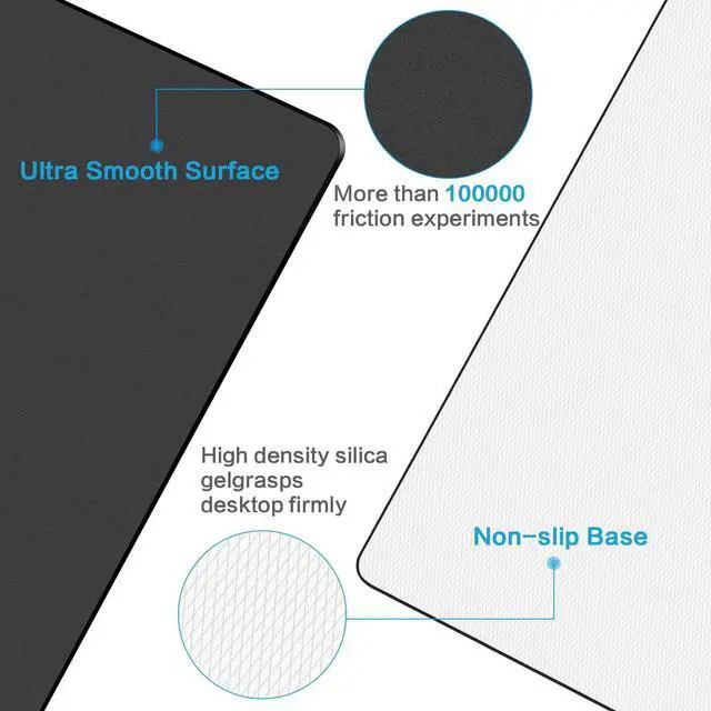 Alt view image 4 of 7 - Hard Mouse Pad,Unique 3 Layers Mouse Pad with Plastic Surface,Compatible with High DPI Mice Quick Gestures Enhance Precision for Gaming and Office-Large (11.6"x9.5") Black (Black - 1 pc)