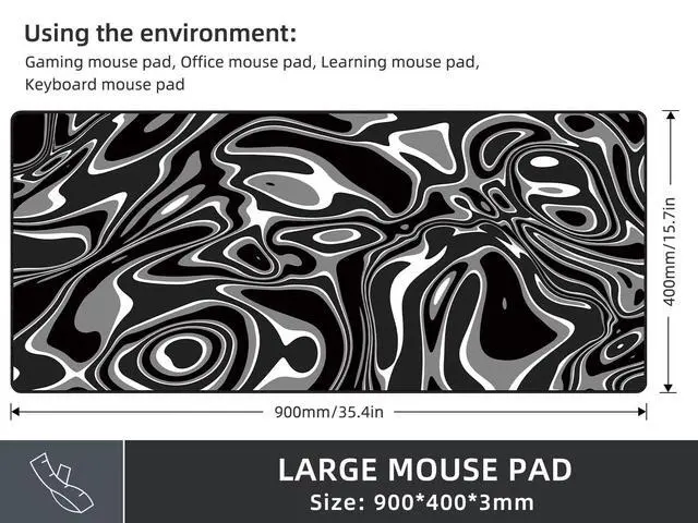 Alt view image 2 of 7 - Large Gaming Mouse Pad with Superior Micro-Weave Cloth, Extended Desk Mousepad with Stitched Edges, Anti-Slip Keyboard Pad for Computer, Home and Gaming