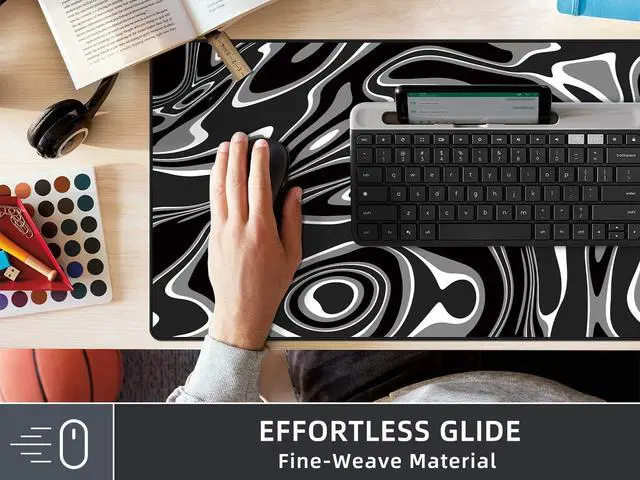 Alt view image 6 of 7 - Large Gaming Mouse Pad with Superior Micro-Weave Cloth, Extended Desk Mousepad with Stitched Edges, Anti-Slip Keyboard Pad for Computer, Home and Gaming