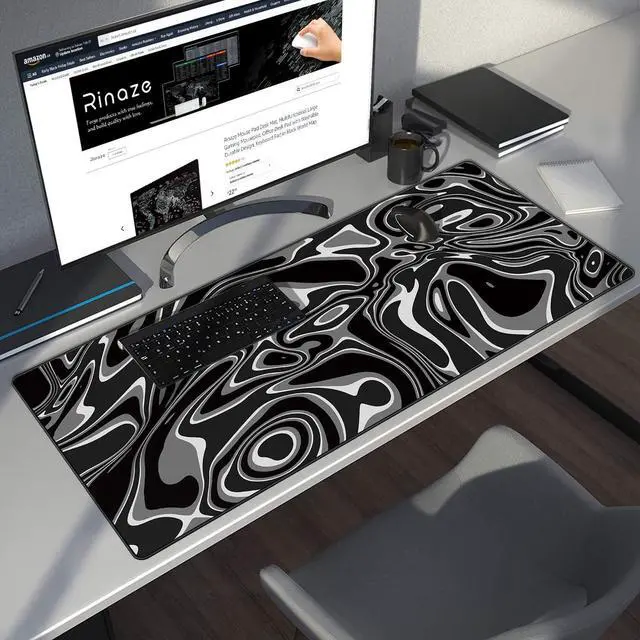 Alt view image 7 of 7 - Large Gaming Mouse Pad with Superior Micro-Weave Cloth, Extended Desk Mousepad with Stitched Edges, Anti-Slip Keyboard Pad for Computer, Home and Gaming