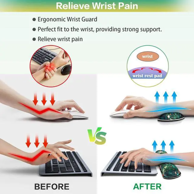 Alt view image 5 of 7 - Mouse Pad Anime, Mouse Pad with Wrist Rest, 4-in-1 XXL Large Desk Mat Kawaii Mousepad with Gel Wrist Support Keyboard Wrists Rest Coaster, Ergonomic Gaming Cat Desk Pad, Funny Cute Office Accessories