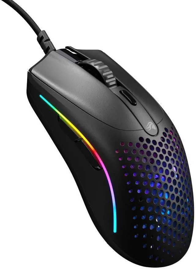 Main image of Gaming - Superlight Wired PC Gaming Mouse with Honeycomb Shell, 6 Programmable Buttons, RGB Lighting & PTFE Skates - Model O 2 Mini, Matte Black