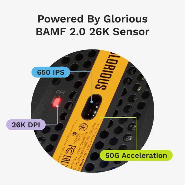 Alt view image 6 of 7 - Gaming - Superlight Wired PC Gaming Mouse with Honeycomb Shell, 6 Programmable Buttons, RGB Lighting & PTFE Skates - Model O 2 Mini, Matte Black
