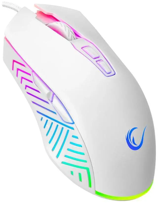 Main image of Spear V2 White Wired Gaming Mouse with RGB Lighting 12800 DPI, 7 Programmable Buttons, Lightweight Ergonomic Gaming Mouse for PC/Mac/Laptop Gamers