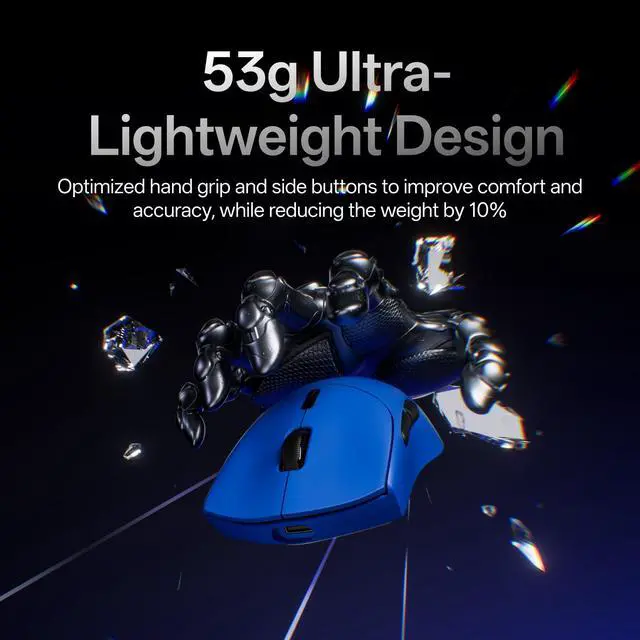 Alt view image 3 of 7 - Wireless Gaming Mouse, True 8K Wireless Polling Rate, 53g Lightweight, Up to 750 Hr Battery, Nordic nRF54L15 MCU, 100-Million Mechanical Switch, 10 Programmable Buttons, Macro Enabled