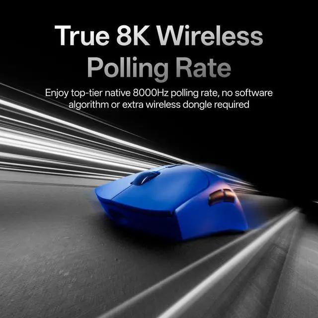 Alt view image 2 of 7 - Wireless Gaming Mouse, True 8K Wireless Polling Rate, 53g Lightweight, Up to 750 Hr Battery, Nordic nRF54L15 MCU, 100-Million Mechanical Switch, 10 Programmable Buttons, Macro Enabled
