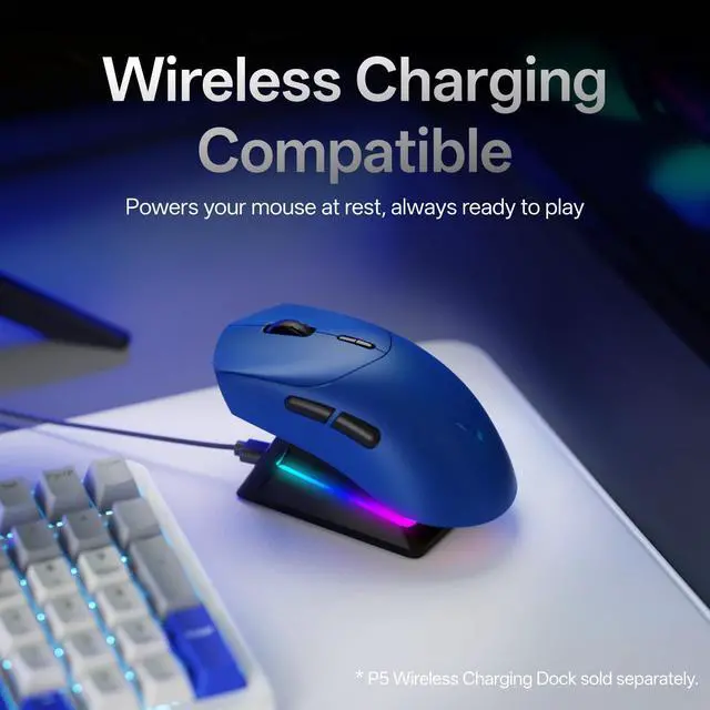 Alt view image 7 of 7 - Wireless Gaming Mouse, True 8K Wireless Polling Rate, 53g Lightweight, Up to 750 Hr Battery, Nordic nRF54L15 MCU, 100-Million Mechanical Switch, 10 Programmable Buttons, Macro Enabled