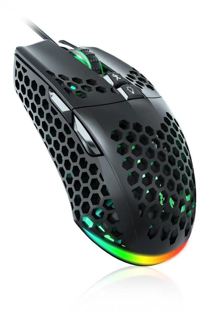 Main image of Gaming Mouse Wired with RGB,Honeycomb Shell,12800 DPI Wired Gaming Mouse with Buttons,Computer Mouse for Laptop/PC,Black
