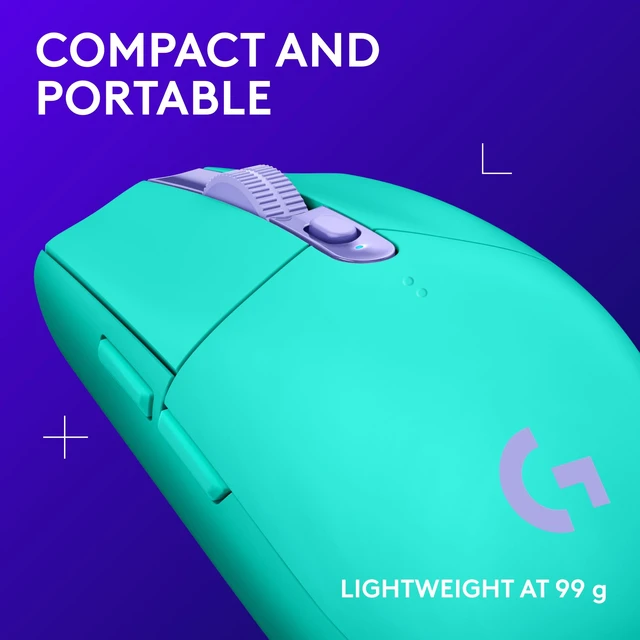 Alt view image 7 of 7 - 305 Lightspeed Wireless Gaming Mouse - Mint | 12,000 DPI, Lightweight, 6 Programmable Buttons, 250h Battery, On-Board Memory, Compatible with PC and Mac