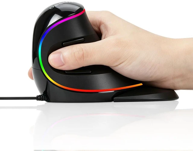 Alt view image 2 of 7 - Ergonomic Vertical Mouse, Wired Ergo Mouse for Large Hands, 6 Programmable Buttons, Up to 12800 DPI, Removable Wrist Rest, Vibrant RGB Backlit, for Windows 7/8/10/XP/Vista (M618Plus RGB-Wired)