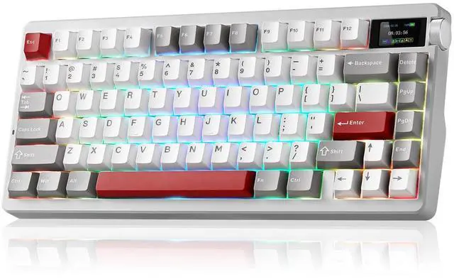 Main image of X Aula Nova75 Mechanical Wireless Creamy Keyboard with Screen 8000mAh,Gasket Mounted with 75% Compact Layout,RGB Backlit,Custom Hot Swappable,BT/2.4GHz/USB-C,Gaming Keyboards for Win/Mac/iOS/Android