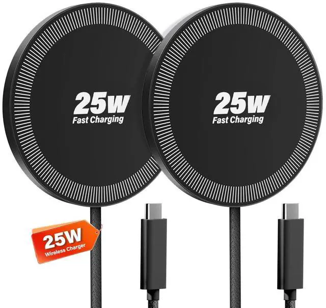Main image of 25W Wireless Charger for MagSafe, Magnetic Fast Charging Pad for iPhone 17/16/15/14/13/12 Series & AirPods, Strong Magnet, Thin & Portable Wireless Charger for Travel Home Office(Black, 4FT)