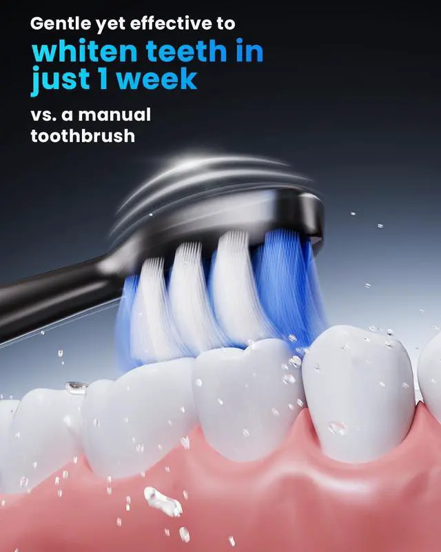 Alt view image 2 of 7 - Electric Toothbrush for Adults, Rechargeable Electric Toothbrush with 8 Brush Heads, Travel Case, Charging Base & Wireless Charging - 5 Modes with Smart Timer