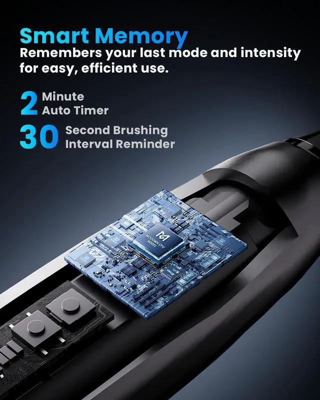 Alt view image 4 of 7 - Electric Toothbrush for Adults, Rechargeable Electric Toothbrush with 8 Brush Heads, Travel Case, Charging Base & Wireless Charging - 5 Modes with Smart Timer