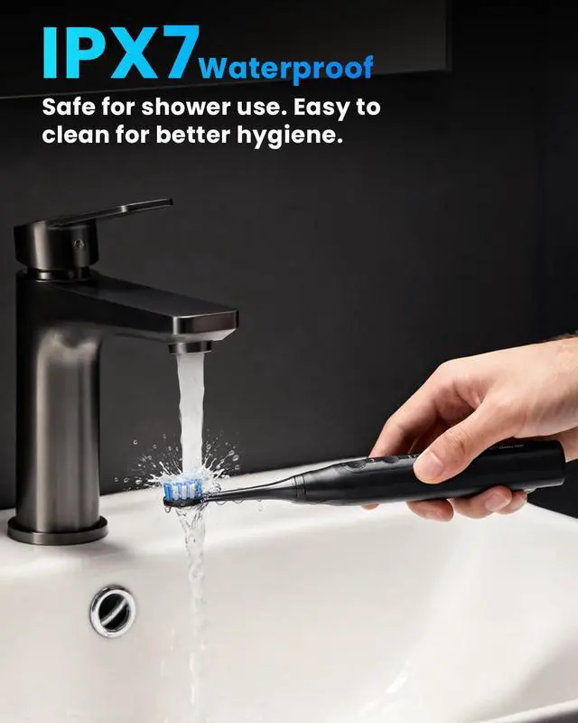 Alt view image 6 of 7 - Electric Toothbrush for Adults, Rechargeable Electric Toothbrush with 8 Brush Heads, Travel Case, Charging Base & Wireless Charging - 5 Modes with Smart Timer