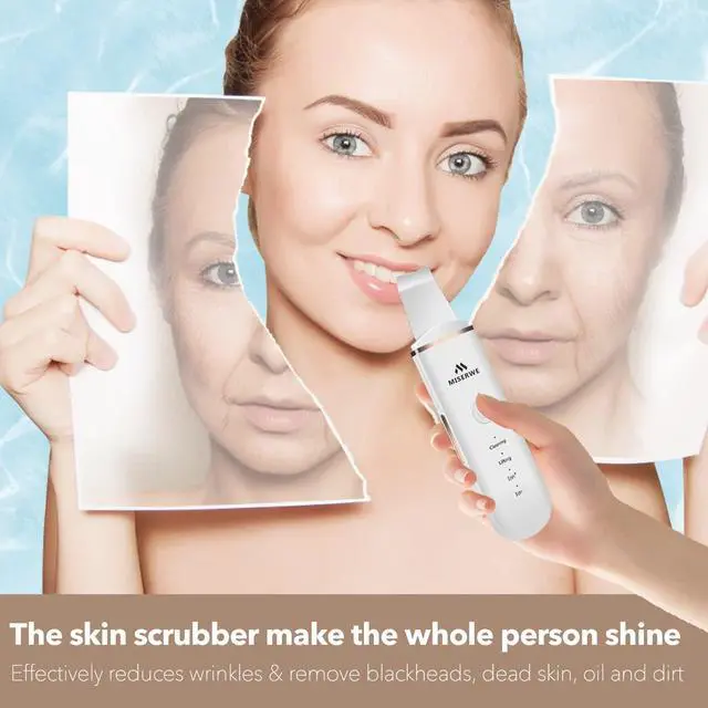 Alt view image 5 of 7 - Skin Scrubber Face Skin Spatula Facial Scrubber Spatula for Deep Cleansing Blackhead Remover Pore Cleaner with 4 Modes (White)