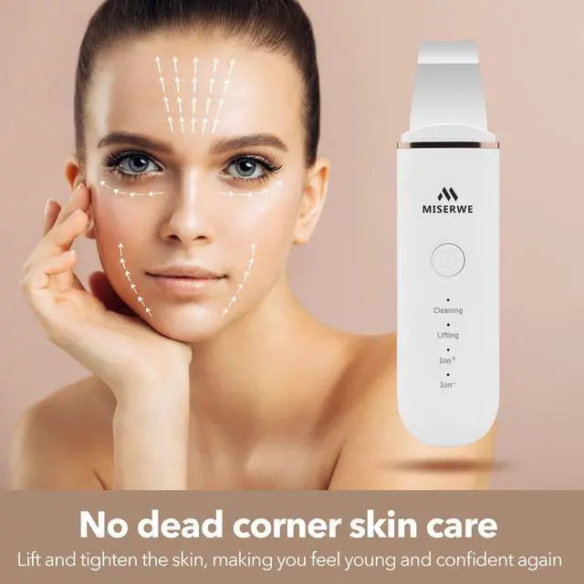 Alt view image 6 of 7 - Skin Scrubber Face Skin Spatula Facial Scrubber Spatula for Deep Cleansing Blackhead Remover Pore Cleaner with 4 Modes (White)