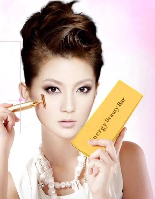 Alt view image 3 of 7 - Beauty Massage 24K Golden Anti-Aging Pulse Skin Care Gold Facial Roller Massage